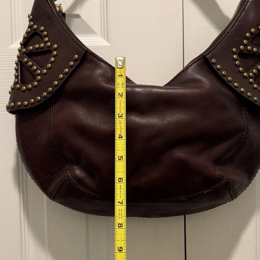 Michael Kors Brown Leather Studded Hobo‎ Shoulder Bag